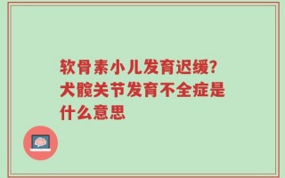 软骨素小儿发育迟缓？犬髋关节发育不全症是什么意思