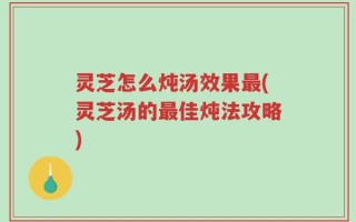 灵芝怎么炖汤效果最(灵芝汤的最佳炖法攻略)