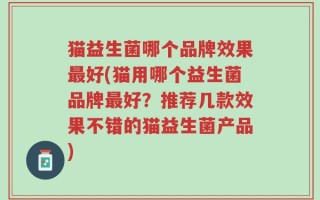 猫益生菌哪个品牌效果最好(猫用哪个益生菌品牌最好？推荐几款效果不错的猫益生菌产品)