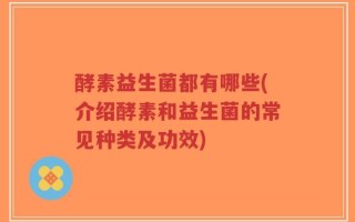 酵素益生菌都有哪些(介绍酵素和益生菌的常见种类及功效)