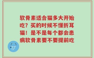 软骨素适合猫多大开始吃？买的时候不懂折耳猫！是不是每个都会患病软骨素要不要提前吃