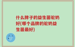 什么牌子的益生菌驼奶好(哪个品牌的驼奶益生菌最好)