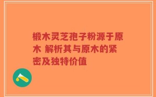 椴木灵芝孢子粉源于原木 解析其与原木的紧密及独特价值