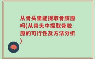 从骨头里能提取骨胶原吗(从骨头中提取骨胶原的可行性及方法分析)