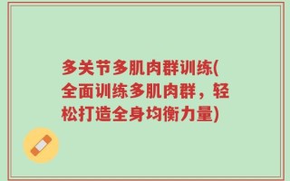 多关节多肌肉群训练(全面训练多肌肉群，轻松打造全身均衡力量)