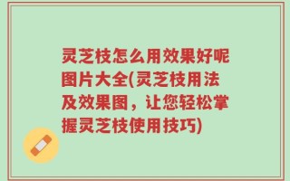 灵芝枝怎么用效果好呢图片大全(灵芝枝用法及效果图，让您轻松掌握灵芝枝使用技巧)