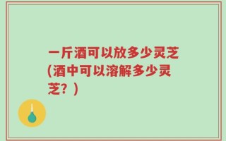 一斤酒可以放多少灵芝(酒中可以溶解多少灵芝？)
