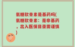 氨糖软骨素是基药吗(氨糖软骨素：是非基药，出入医保目录需谨慎)