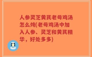 人参灵芝黄芪老母鸡汤怎么炖(老母鸡汤中加入人参、灵芝和黄芪精华，好处多多)
