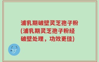 浦乳期破壁灵芝孢子粉(浦乳期灵芝孢子粉经破壁处理，功效更佳)