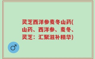 灵芝西洋参麦冬山药(山药、西洋参、麦冬、灵芝：汇聚滋补精华)