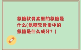 氨糖软骨素里的氨糖是什么(氨糖软骨素中的氨糖是什么成分？)