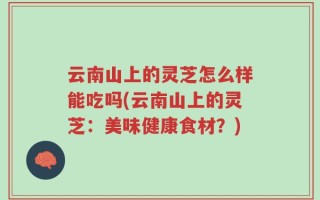 云南山上的灵芝怎么样能吃吗(云南山上的灵芝：美味健康食材？)