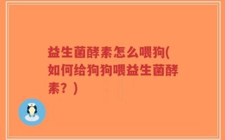 益生菌酵素怎么喂狗(如何给狗狗喂益生菌酵素？)