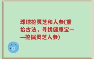 球球挖灵芝和人参(重拾古法，寻找健康宝——挖掘灵芝人参)