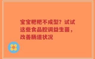 宝宝粑粑不成型？试试这些食品腔调益生菌，改善肠道状况