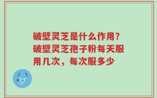 破壁灵芝是什么作用？破壁灵芝孢子粉每天服用几次，每次服多少