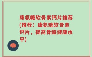 康氨糖软骨素钙片推荐(推荐：康氨糖软骨素钙片，提高骨骼健康水平)
