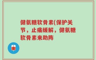 健氨糖软骨素(保护关节，止痛缓解，健氨糖软骨素来助阵