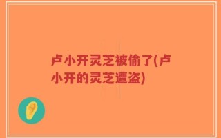 卢小开灵芝被偷了(卢小开的灵芝遭盗)