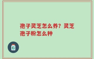 孢子灵芝怎么养？灵芝孢子粉怎么种