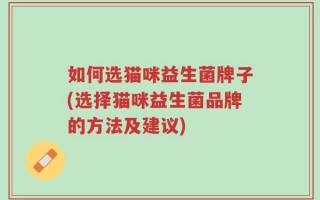 如何选猫咪益生菌牌子(选择猫咪益生菌品牌的方法及建议)