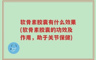 软骨素胶囊有什么效果(软骨素胶囊的功效及作用，助于关节保健)