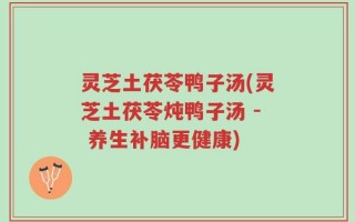 灵芝土茯苓鸭子汤(灵芝土茯苓炖鸭子汤 - 养生补脑更健康)