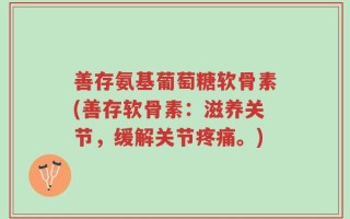 善存氨基葡萄糖软骨素(善存软骨素：滋养关节，缓解关节疼痛。)