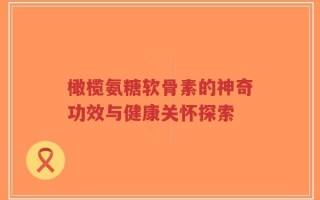 橄榄氨糖软骨素的神奇功效与健康关怀探索