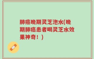 肺癌晚期灵芝泡水(晚期肺癌患者喝灵芝水效果神奇！)