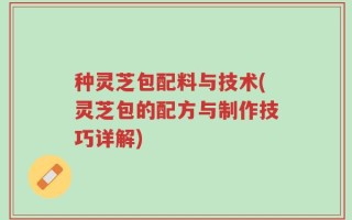 种灵芝包配料与技术(灵芝包的配方与制作技巧详解)