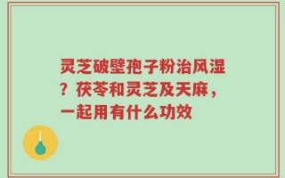 灵芝破壁孢子粉治风湿？茯苓和灵芝及天麻，一起用有什么功效