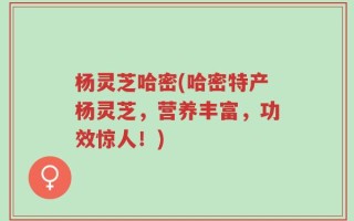 杨灵芝哈密(哈密特产杨灵芝，营养丰富，功效惊人！)