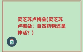 灵芝苏卢梅朵(灵芝苏卢梅朵：自然药物还是神话？)