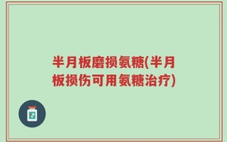 半月板磨损氨糖(半月板损伤可用氨糖治疗)
