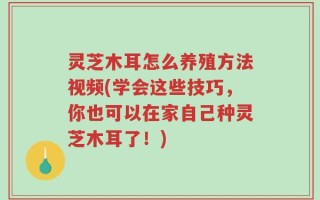 灵芝木耳怎么养殖方法视频(学会这些技巧，你也可以在家自己种灵芝木耳了！)