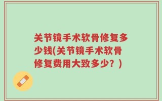 关节镜手术软骨修复多少钱(关节镜手术软骨修复费用大致多少？)