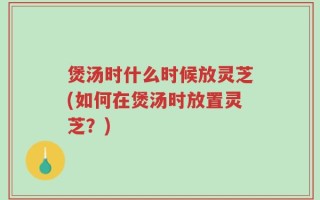 煲汤时什么时候放灵芝(如何在煲汤时放置灵芝？)