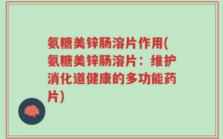 氨糖美锌肠溶片作用(氨糖美锌肠溶片：维护消化道健康的多功能药片)