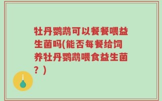 牡丹鹦鹉可以餐餐喂益生菌吗(能否每餐给饲养牡丹鹦鹉喂食益生菌？)