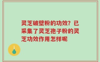 灵芝破壁粉的功效？已采集了灵芝孢子粉的灵芝功效作用怎样呢