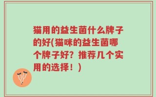 猫用的益生菌什么牌子的好(猫咪的益生菌哪个牌子好？推荐几个实用的选择！)