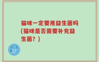 猫咪一定要用益生菌吗(猫咪是否需要补充益生菌？)