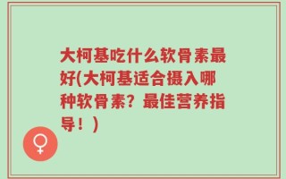 大柯基吃什么软骨素最好(大柯基适合摄入哪种软骨素？最佳营养指导！)