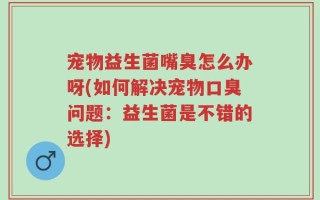 宠物益生菌嘴臭怎么办呀(如何解决宠物口臭问题：益生菌是不错的选择)