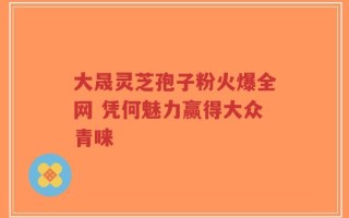 大晟灵芝孢子粉火爆全网 凭何魅力赢得大众青睐