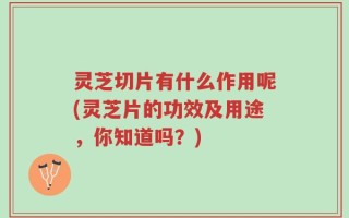 灵芝切片有什么作用呢(灵芝片的功效及用途，你知道吗？)