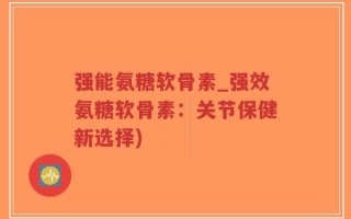 强能氨糖软骨素_强效氨糖软骨素：关节保健新选择)