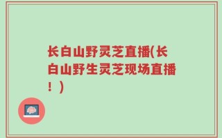 长白山野灵芝直播(长白山野生灵芝现场直播！)